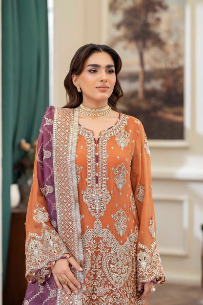 Adans Libas | Saleeqa Chiffon 25 | SALEEQA 7516 - is Orange dress from Adans Libas - Ladies Clothes - Maria Faisal