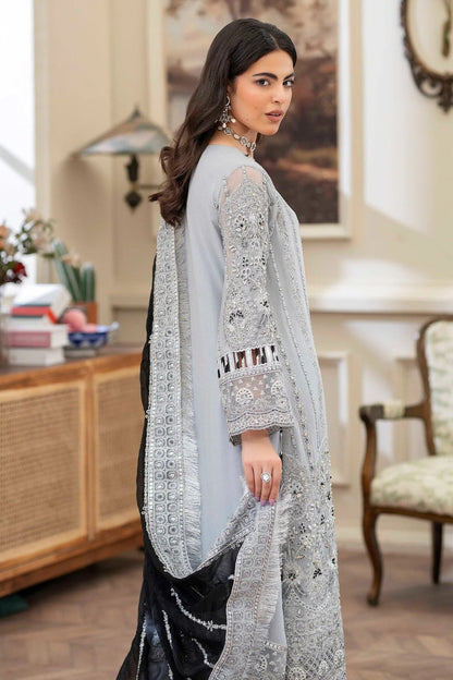 Adans Libas | Saleeqa Chiffon 25 | SALEEQA 7517 - is Light Gray dress from Adans Libas - Ladies Clothes - Maria Faisal