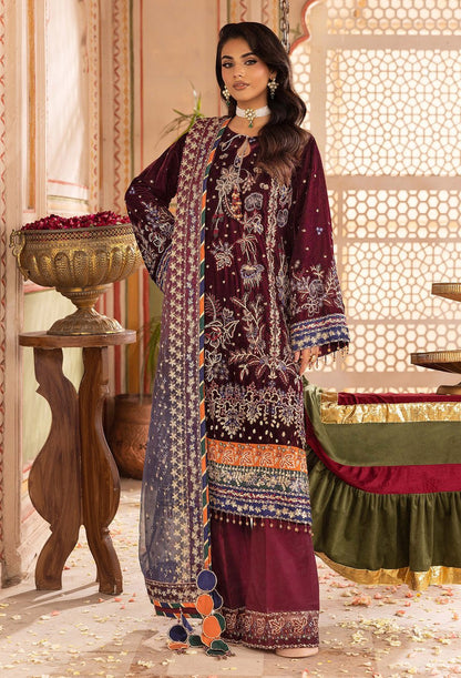 Adans Libas | Velvet 25 | 7520 V - is Maroon dress from Adans Libas - Ladies Clothes - Maria Faisal