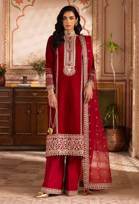 Adans Libas | Velvet 25 | 7522 V - is Red dress from Adans Libas - Ladies Clothes - Maria Faisal