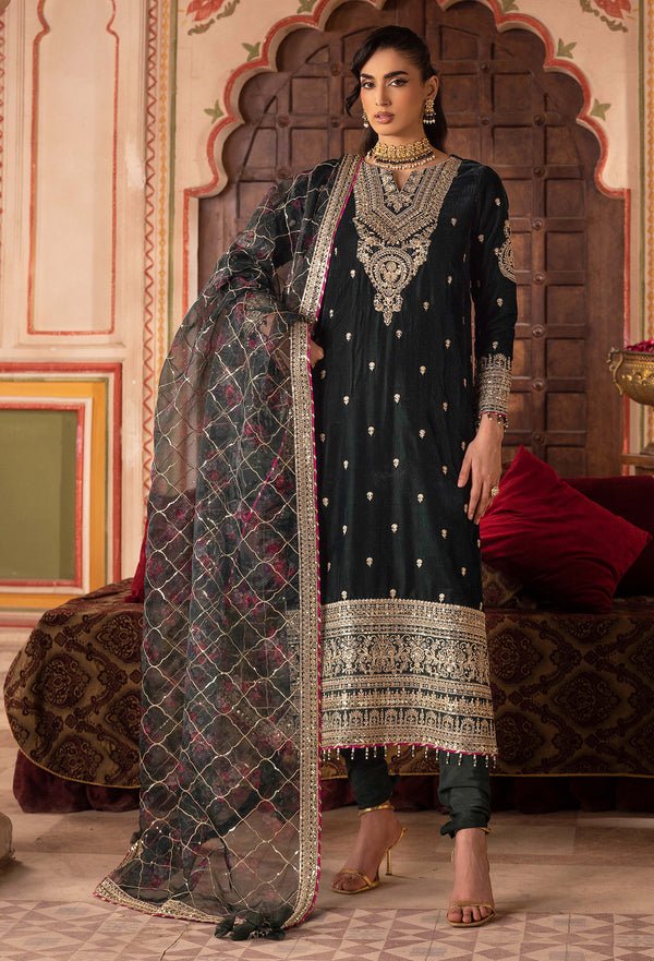 Adans Libas | Velvet 25 | 7527 V - is Black dress from Adans Libas - Ladies Clothes - Maria Faisal