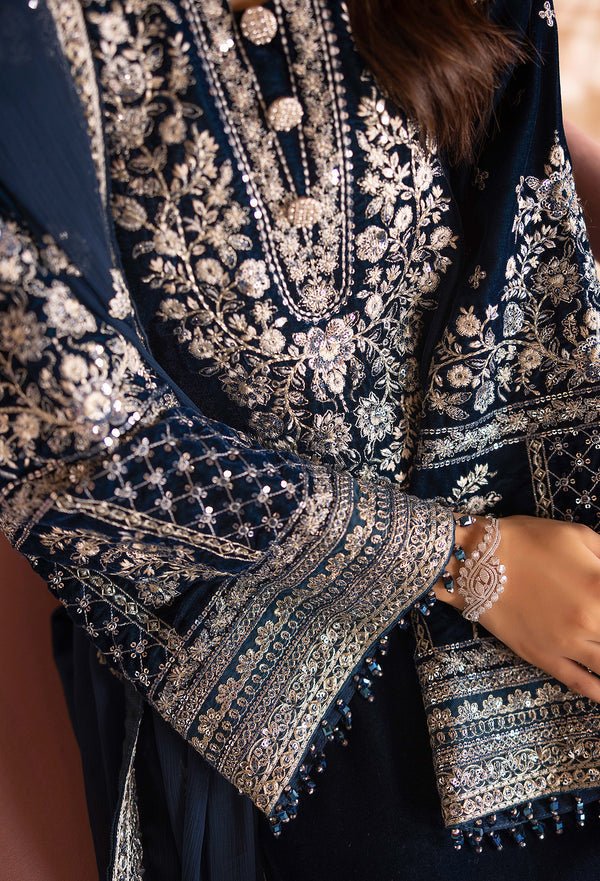 Adans Libas | Velvet 25 | 7529 V - is Blue dress from Adans Libas - Ladies Clothes - Maria Faisal