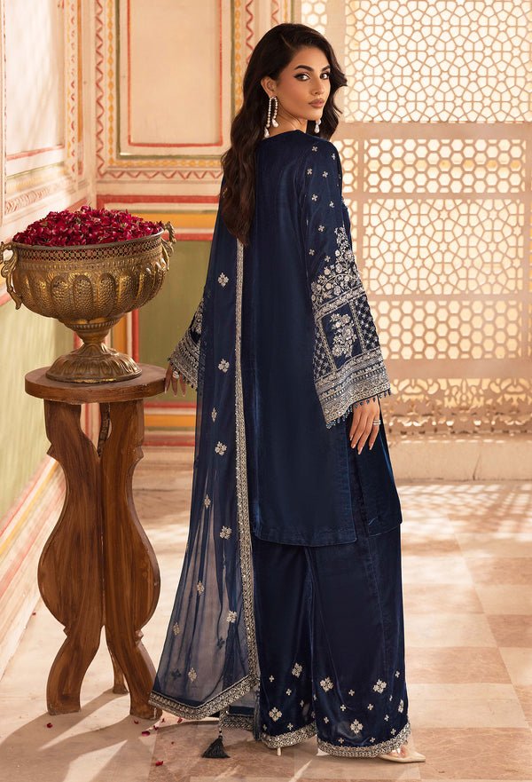 Adans Libas | Velvet 25 | 7529 V - is Blue dress from Adans Libas - Ladies Clothes - Maria Faisal