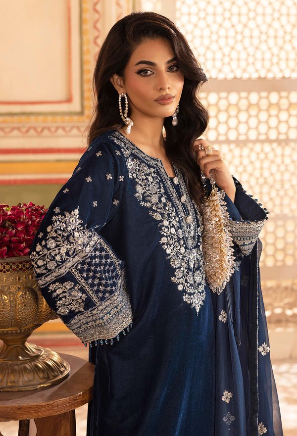 Adans Libas | Velvet 25 | 7529 V - is Blue dress from Adans Libas - Ladies Clothes - Maria Faisal