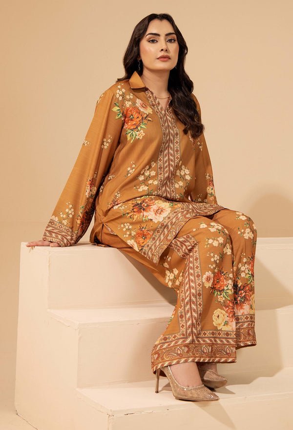 Adans Libas | Winter Slub 25 | SLUB 7562 - is Mustard dress from Adans Libas - Ladies Clothes - Maria Faisal