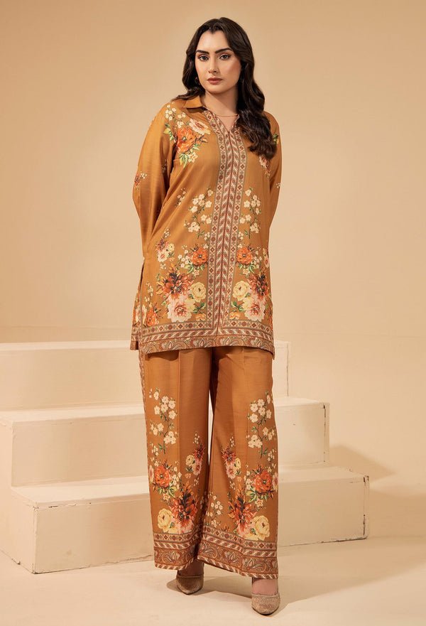 Adans Libas | Winter Slub 25 | SLUB 7562 - is Mustard dress from Adans Libas - Ladies Clothes - Maria Faisal