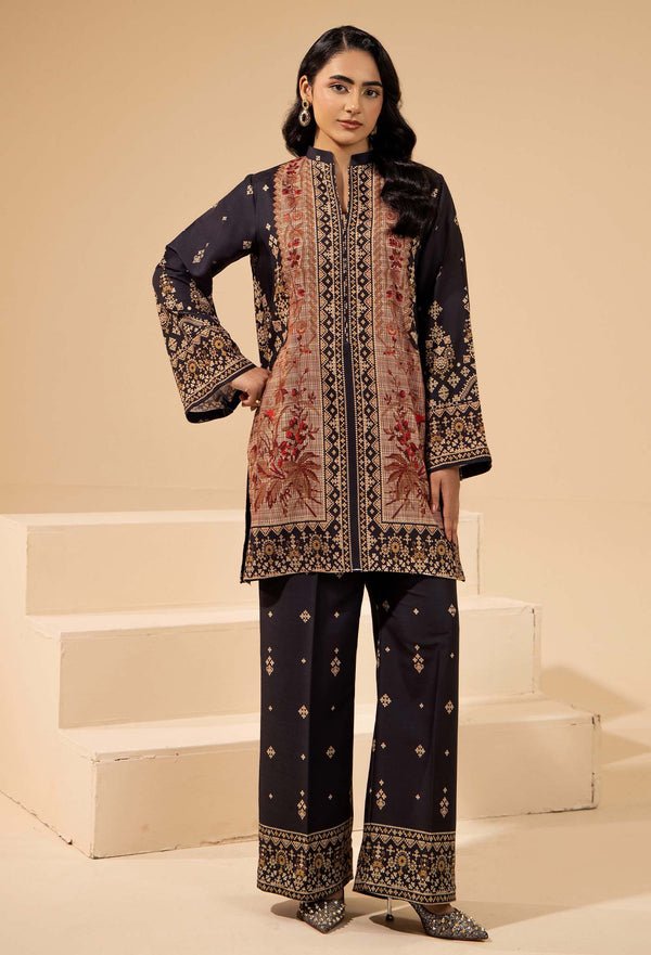 Adans Libas | Winter Slub 25 | SLUB 7563 - is Black dress from Adans Libas - Ladies Clothes - Maria Faisal