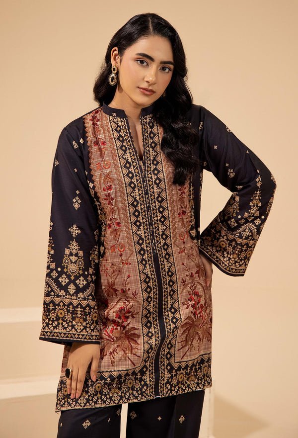 Adans Libas | Winter Slub 25 | SLUB 7563 - is Black dress from Adans Libas - Ladies Clothes - Maria Faisal