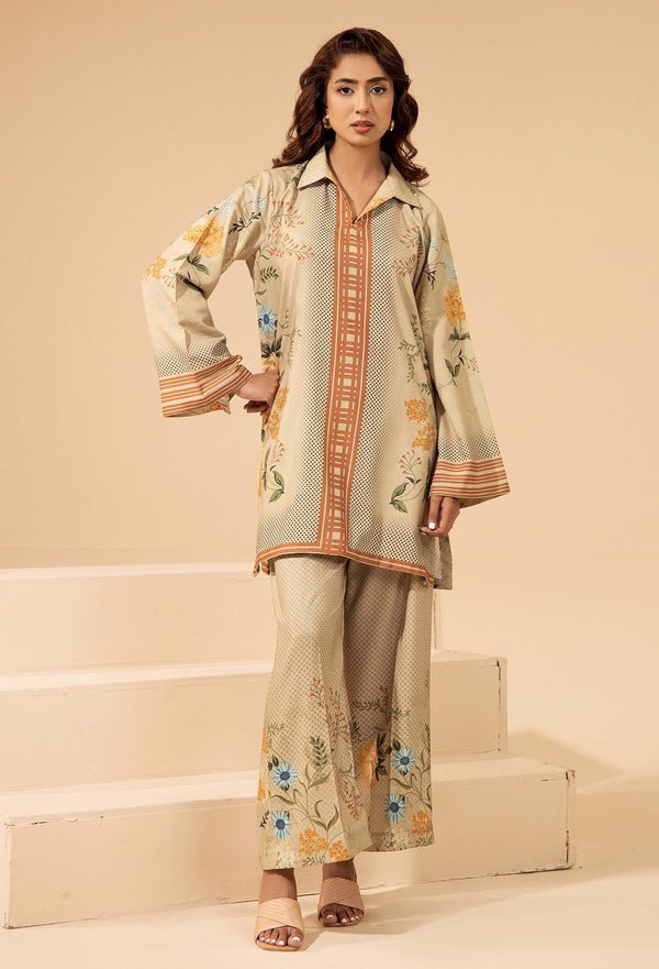 Adans Libas | Winter Slub 25 | SLUB 7565 - is Beige dress from Adans Libas - Ladies Clothes - Maria Faisal