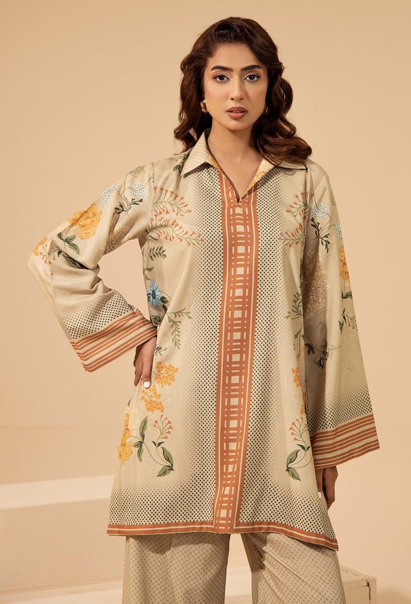 Adans Libas | Winter Slub 25 | SLUB 7565 - is Beige dress from Adans Libas - Ladies Clothes - Maria Faisal