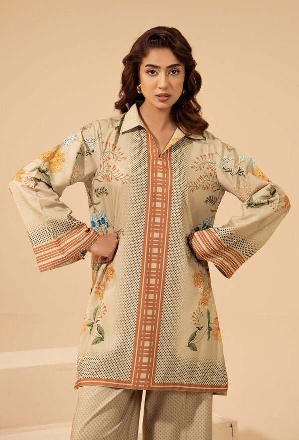 Adans Libas | Winter Slub 25 | SLUB 7565 - is Beige dress from Adans Libas - Ladies Clothes - Maria Faisal