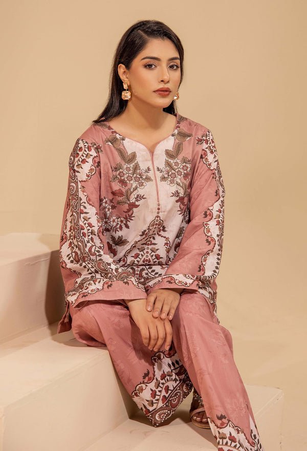 Adans Libas | Winter Slub 25 | SLUB 7571 - is Pink dress from Adans Libas - Ladies Clothes - Maria Faisal