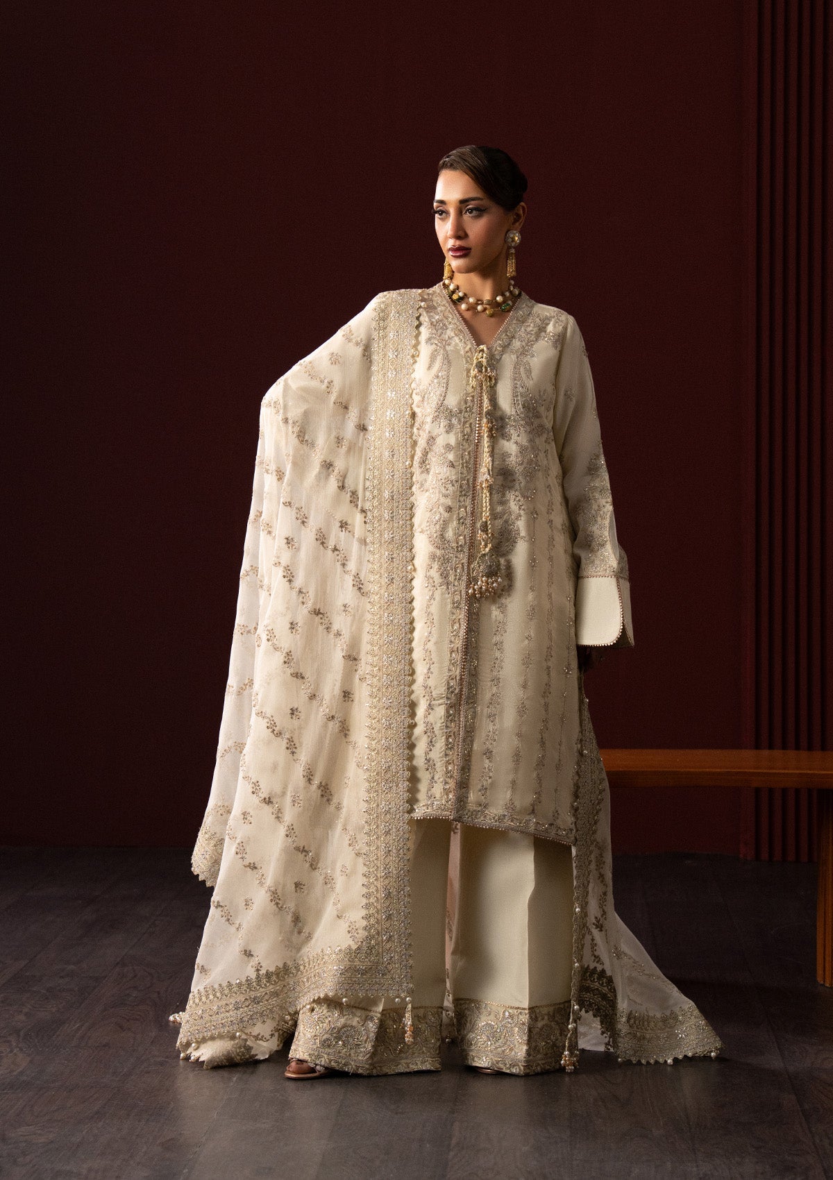 Aik Atelier | Lady Aik 25 | LOOK 01 - Formal Dress - available at Maria Faisal in UK and USA.