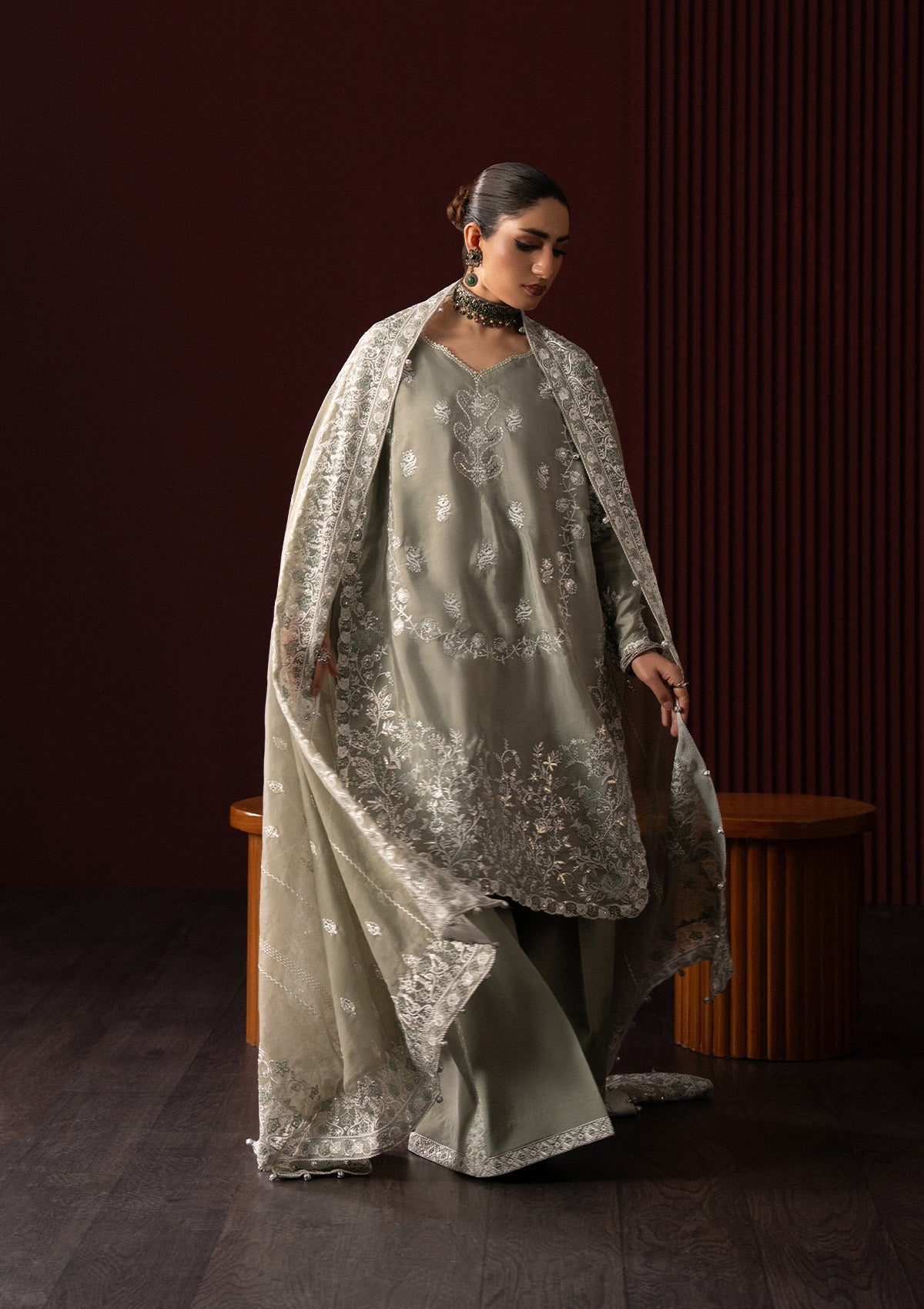 Aik Atelier | Lady Aik 25 | LOOK 06 - Formal Dress - available at Maria Faisal in UK and USA.