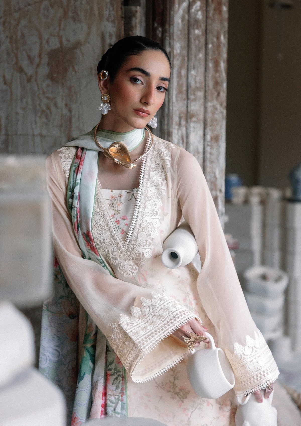 Aik Atelier | lady Aik 26 | Lady Aik - Look B2601 - Luxury Dress - available at Maria Faisal in UK and USA.