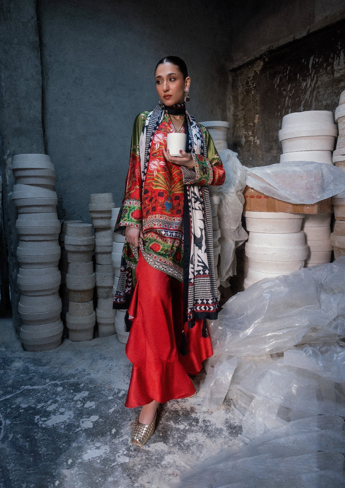 Aik Atelier | lady Aik 26 | Lady Aik - Look B2608 - Luxury Dress - available at Maria Faisal in UK and USA.
