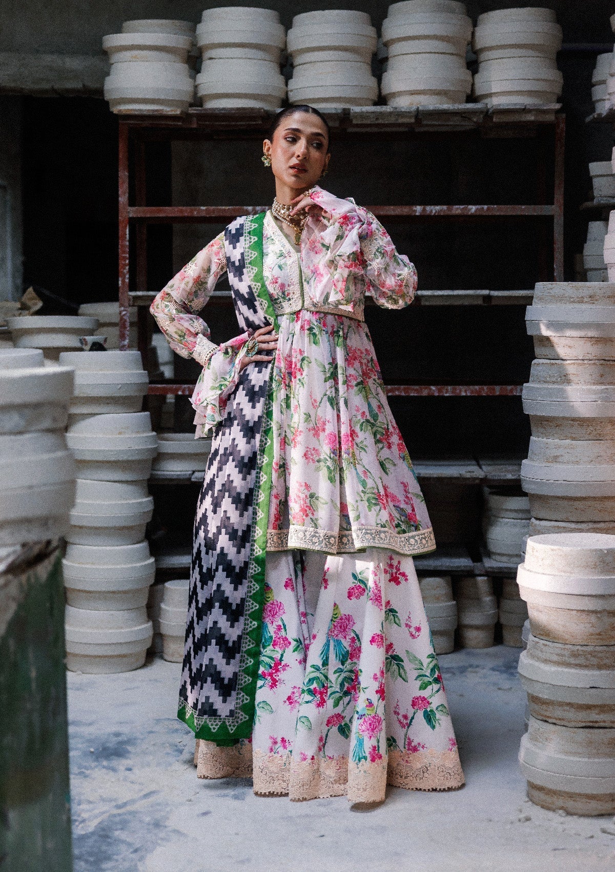 Aik Atelier | lady Aik 26 | Lady Aik - Look B2610 - Luxury Dress - available at Maria Faisal in UK and USA.