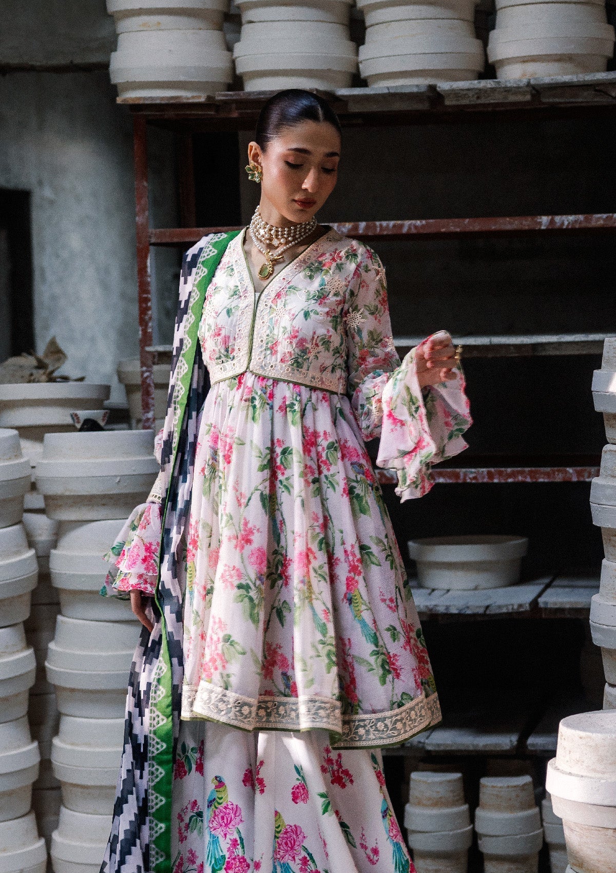 Aik Atelier | lady Aik 26 | Lady Aik - Look B2610 - Luxury Dress - available at Maria Faisal in UK and USA.