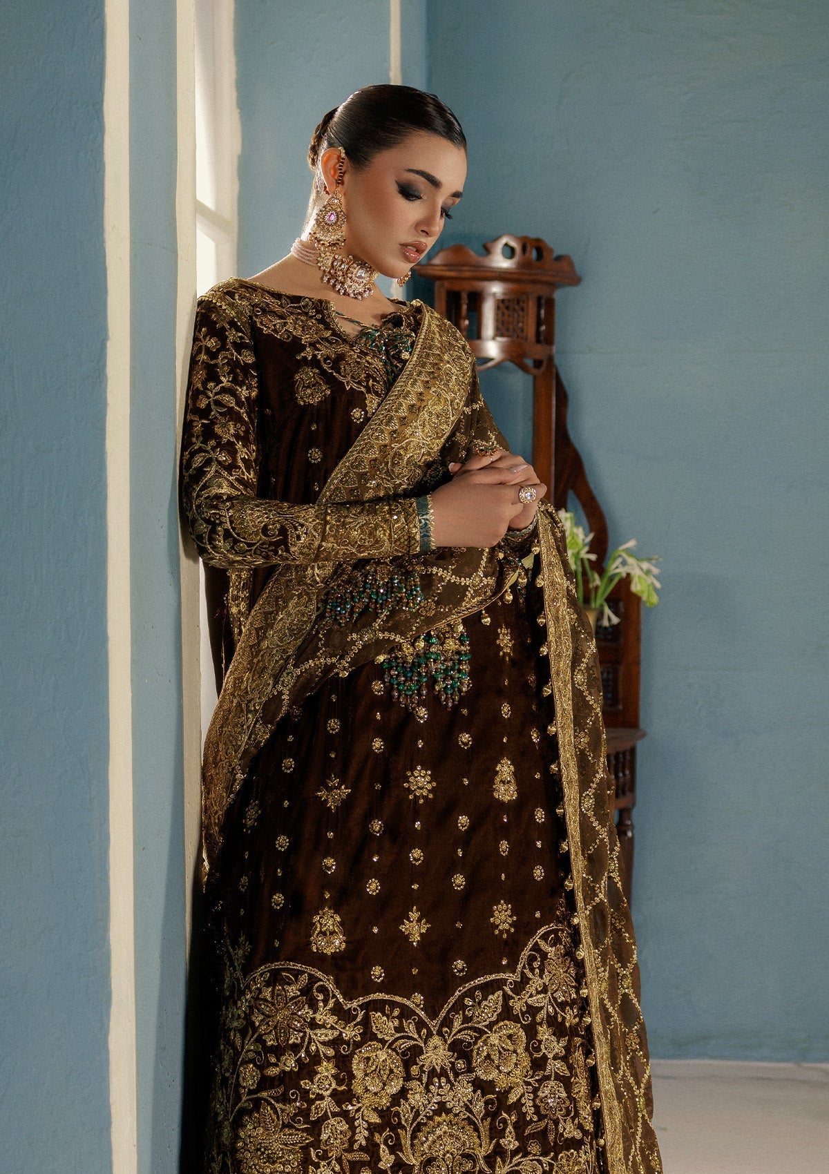 Aik Atelier | Udaipur Velvet 25 | LOOK 01 - Formal Wear - available at Maria Faisal in UK and USA