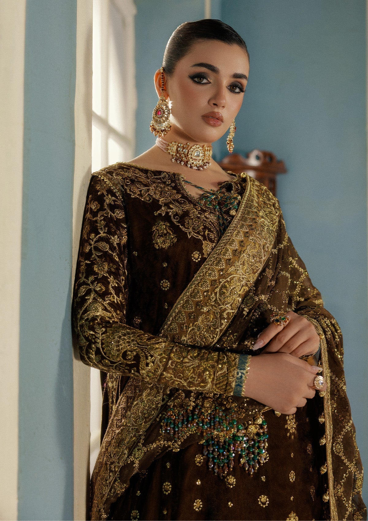 Aik Atelier | Udaipur Velvet 25 | LOOK 01 - Formal Wear - available at Maria Faisal in UK and USA