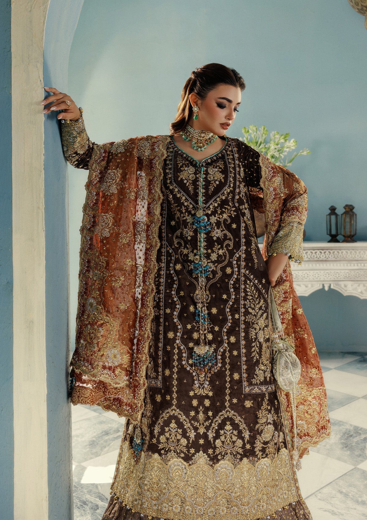 Aik Atelier | Udaipur Velvet 25 | LOOK 07 - Formal Wear - available at Maria Faisal in UK and USA
