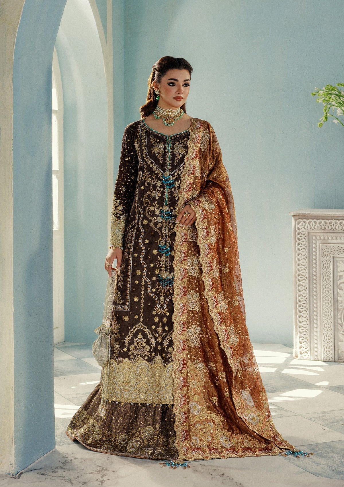 Aik Atelier | Udaipur Velvet 25 | LOOK 07 - Formal Wear - available at Maria Faisal in UK and USA