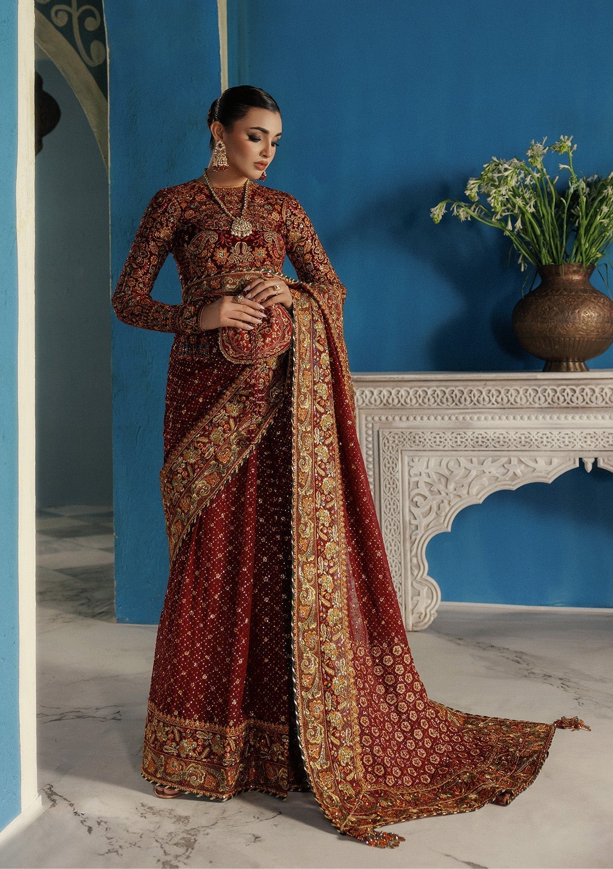 Aik Atelier | Udaipur Velvet 25 | LOOK 09 - Formal Wear - available at Maria Faisal in UK and USA