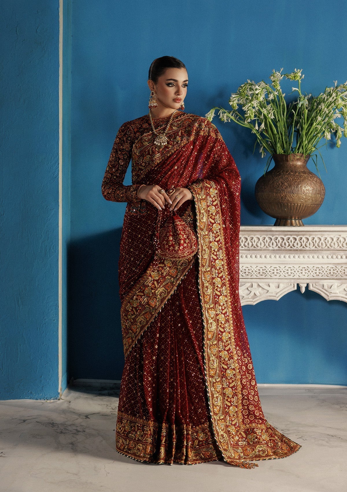 Aik Atelier | Udaipur Velvet 25 | LOOK 09 - Formal Wear - available at Maria Faisal in UK and USA