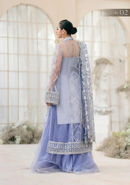 Aik Atelier Wedding Festive 23 LOOK 08 – Lavender Designer Dress with intricate embroidery and embellishments. Shop elegant Wedding dress at Maria Faisal.