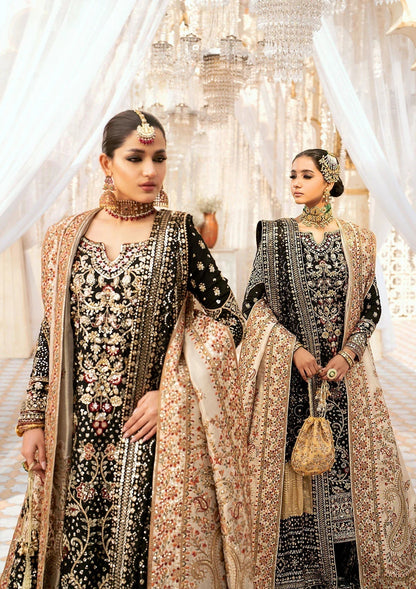 Aik Atelier Wedding Festive 24 LOOK 04 – Black Designer Dress with intricate embroidery and embellishments. Shop wedding dresses at Maria Faisal.