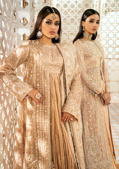 Aik Atelier Wedding Festive 24 LOOK 06 – Beige Designer Dress with intricate embroidery and embellishments. Shop wedding dresses at Maria Faisal.