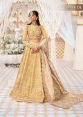 Aik Atelier Wedding Festive 24 LOOK 09 – Gold Designer Dress with intricate embroidery and embellishments. Shop wedding dresses at Maria Faisal.