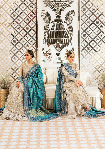 Aik Atelier Wedding Festive 24 LOOK 10 – Light Grey Designer Dress with intricate embroidery and embellishments. Shop wedding dresses at Maria Faisal.