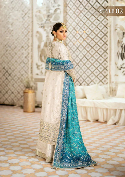Aik Atelier Wedding Festive 24 LOOK 10 – Light Grey Designer Dress with intricate embroidery and embellishments. Shop wedding dresses at Maria Faisal.