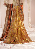 Aik Atelier | Wedding Festive 24 | INDIAN GOLD TISSUE SHAWL - Designer Dress with Intricate embroidery and embellishments. Shop elegent wedding dress at Maria Faisal.