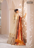 Aik Atelier Wedding Festive 24 Vol 2 LOOK 1– Off White Pakistani Dress with intricate embroidery and embellishments. Shop elegant Asian dresses at Maria Faisal.
