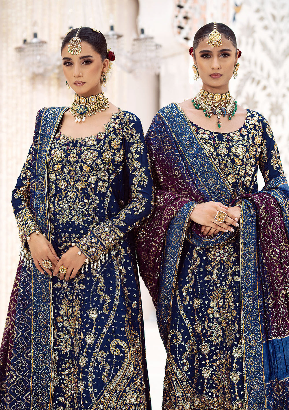 Aik Atelier Wedding Festive 24 Vol 2 LOOK 05 – Navy Blue Pakistani Dress with intricate embroidery and embellishments. Shop elegant Asian dresses at Maria Faisal.