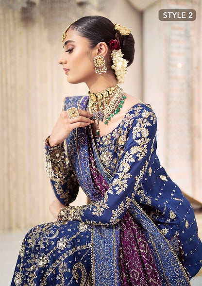 Aik Atelier Wedding Festive 24 Vol 2 LOOK 05 – Navy Blue Pakistani Dress with intricate embroidery and embellishments. Shop elegant Asian dresses at Maria Faisal.