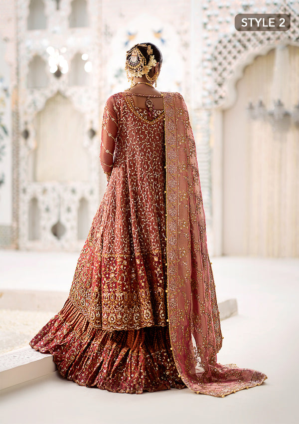 Aik Atelier Wedding Festive 24 Vol 2 LOOK 08 – Vermilion Pakistani Dress with intricate embroidery and embellishments. Shop elegant Asian dresses at Maria Faisal.