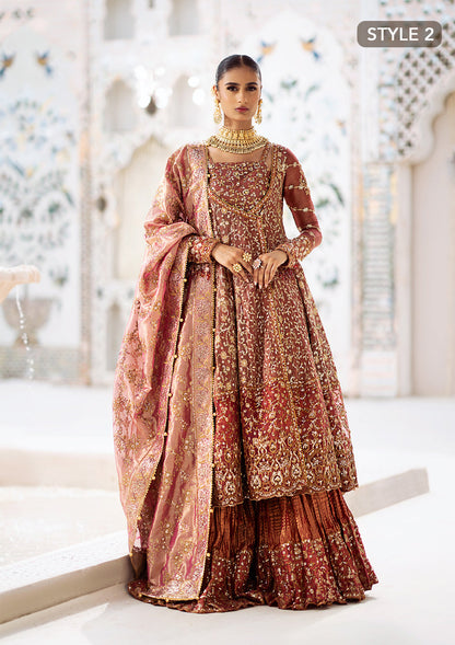 Aik Atelier Wedding Festive 24 Vol 2 LOOK 08 – Vermilion Pakistani Dress with intricate embroidery and embellishments. Shop elegant Asian dresses at Maria Faisal.