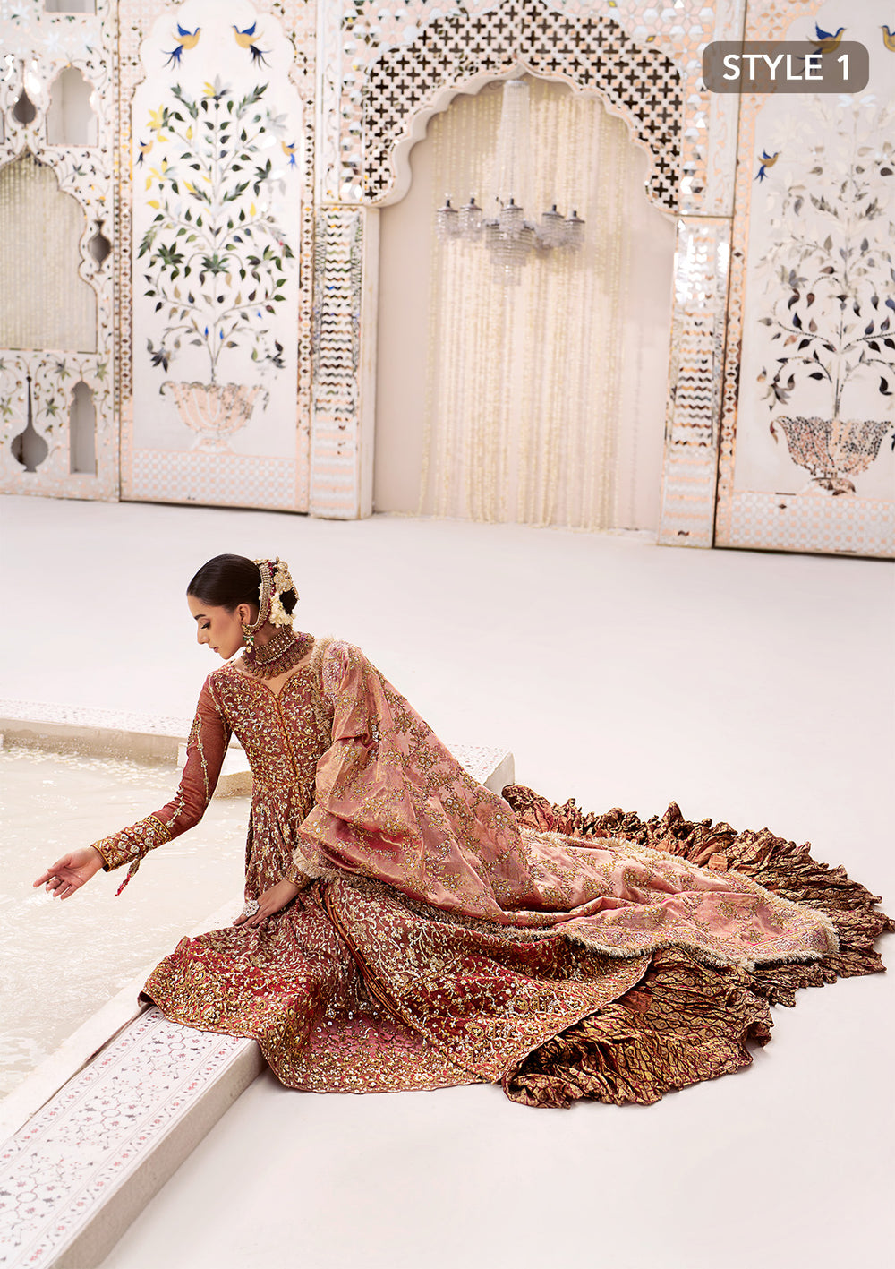 Aik Atelier Wedding Festive 24 Vol 2 LOOK 08 – Vermilion Pakistani Dress with intricate embroidery and embellishments. Shop elegant Asian dresses at Maria Faisal.