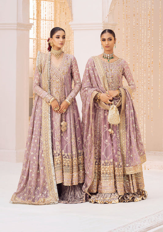Aik Atelier Wedding Festive 24 Vol 2 LOOK 10– Lilac Pakistani Dress with intricate embroidery and embellishments. Shop elegant Asian dresses at Maria Faisal.