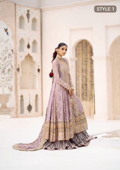 Aik Atelier Wedding Festive 24 Vol 2 LOOK 10 – Lilac Pakistani Dress with intricate embroidery and embellishments. Shop elegant Asian dresses at Maria Faisal.