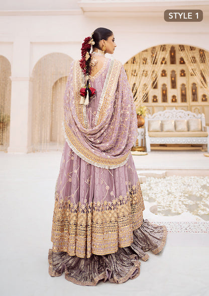 Aik Atelier Wedding Festive 24 Vol 2 LOOK 10 – Lilac Pakistani Dress with intricate embroidery and embellishments. Shop elegant Asian dresses at Maria Faisal.