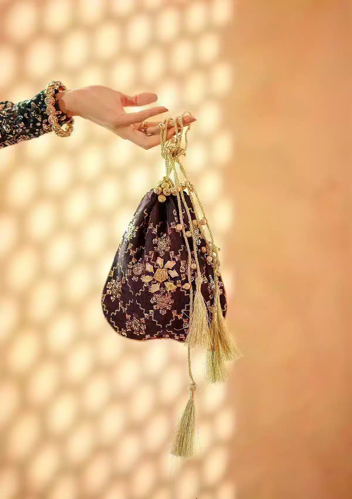PURPLE SILK POTLI - Waniyas
