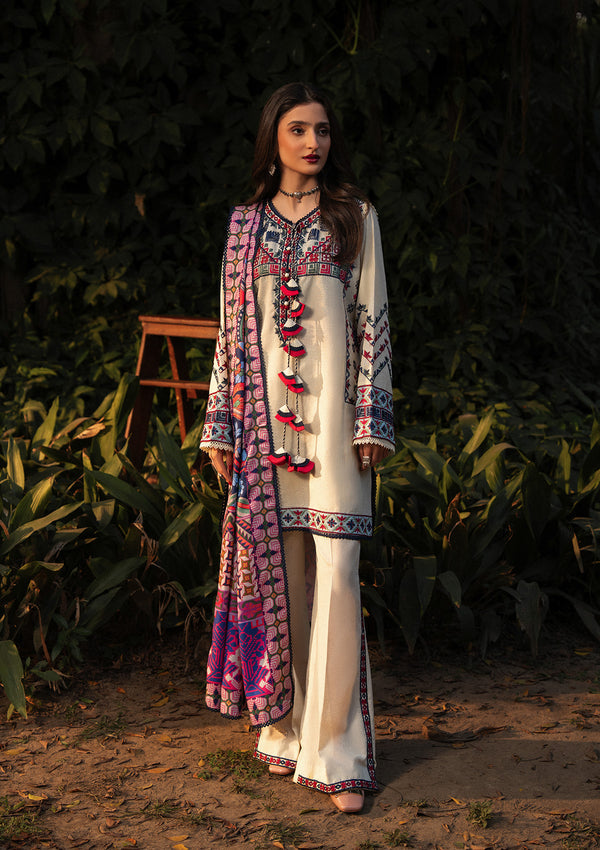 Aik Atelier | Roz Karandi 25 | LOOK 01 - Casual Dress - available at Maria Faisal in UK and USA.