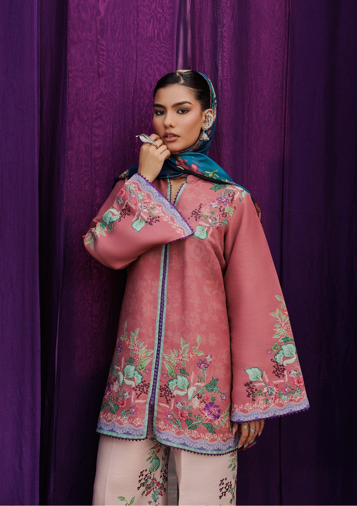 Aik Atelier | Roz Khaddar | AIK ROZ '25 D2 - LOOK 02 - Luxury Dress - available at Maria Faisal in UK and USA.