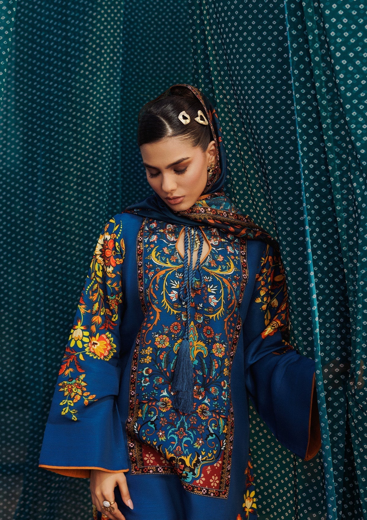 Aik Atelier | Roz Khaddar | AIK ROZ '25 D2 - LOOK 03 - Luxury Dress - available at Maria Faisal in UK and USA.