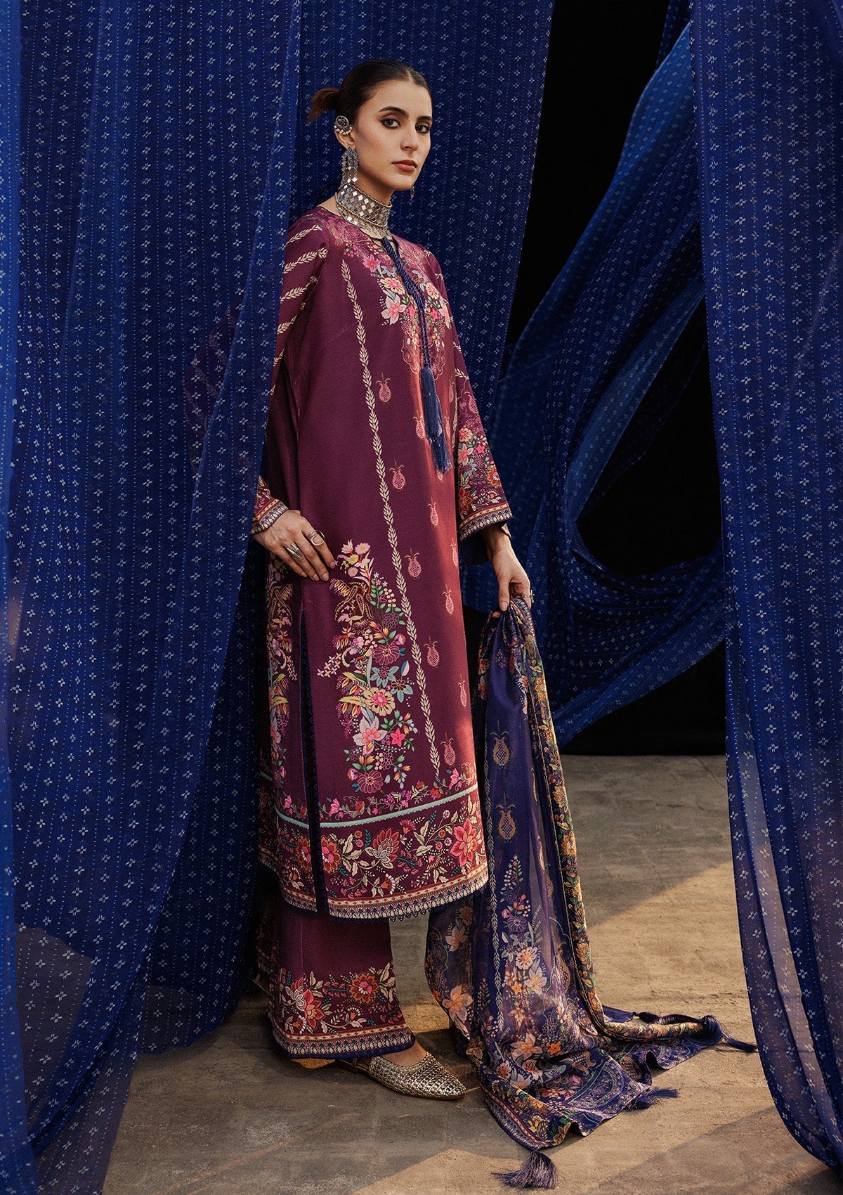 Aik Atelier | Roz Khaddar | AIK ROZ '25 D2 - LOOK 04 - Luxury Dress - available at Maria Faisal in UK and USA.