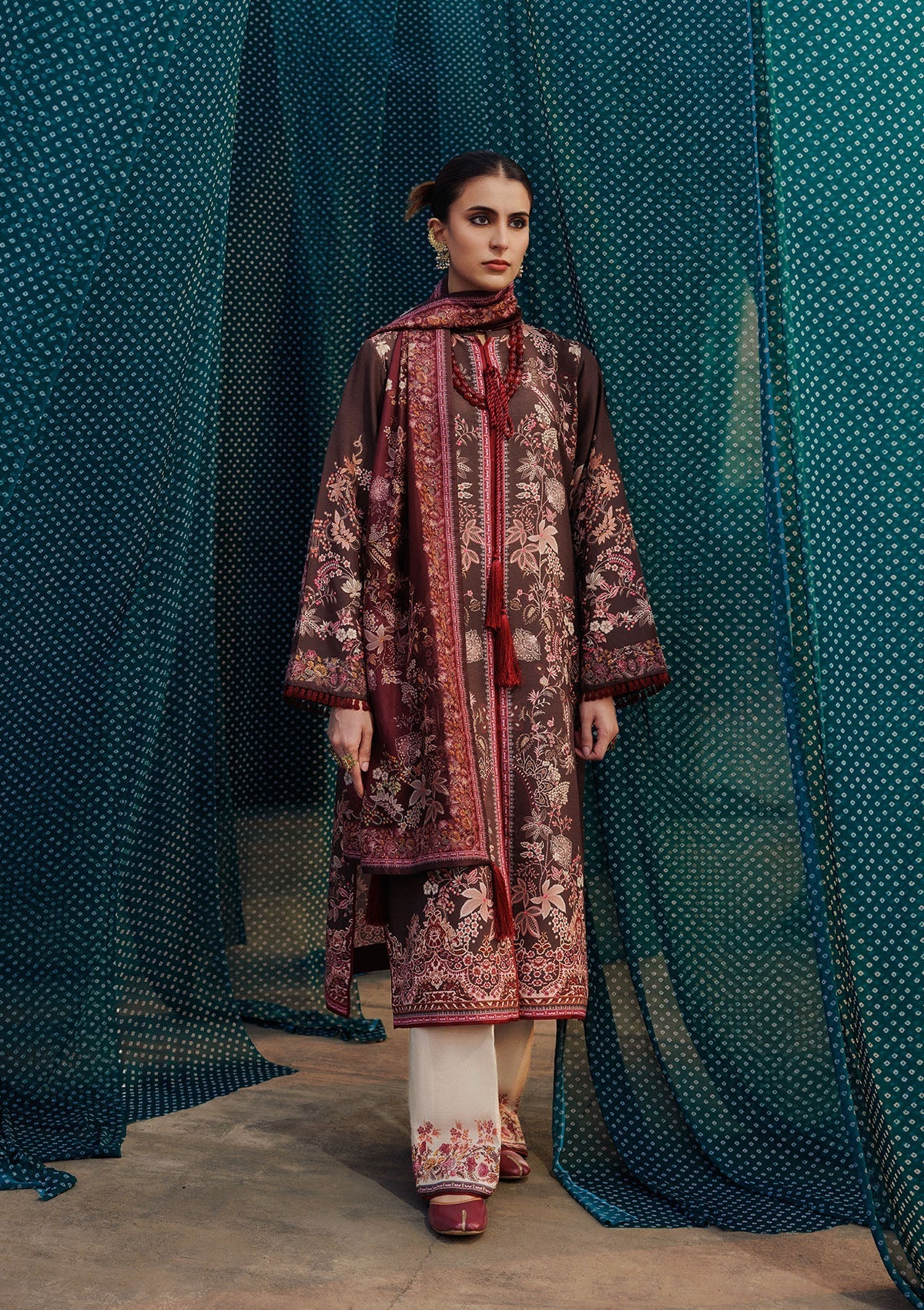 Aik Atelier | Roz Khaddar | AIK ROZ '25 D2 - LOOK 05 - Luxury Dress - available at Maria Faisal in UK and USA.